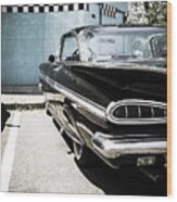 Chevrolet Impala In Front Of American Diner Wood Print