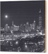 Chicago By Night Wood Print