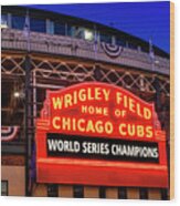 Chicago Cubs Win Wood Print