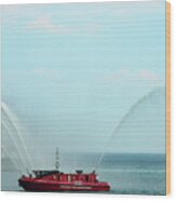 Chicago Fire Department Fireboat Wood Print