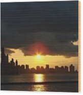 Chicago Silhouette Wood Print