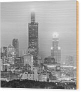 Chicago Skyline Panorama Wood Print