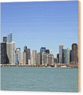 Chicago Skyline Wide Angle Wood Print