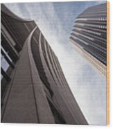 Chicago Skyscraper And Sky View Wood Print