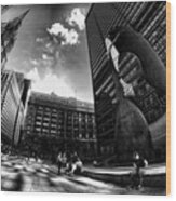 Chicago's Picasso With A Fisheye View Wood Print