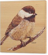Chickadee Wood Print