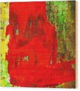 Colorful Red Abstract Painting - Child In Time Wood Print