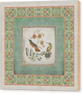 Chinoiserie Vintage Hummingbirds N Flowers 1 Wood Print