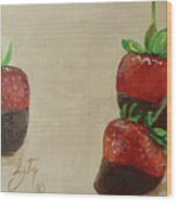 Chocolate Strawberries Wood Print