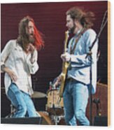 Chris Robinson And Rich Robinson With The Black Crowes Wood Print