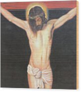 Christ On The Cross Wood Print