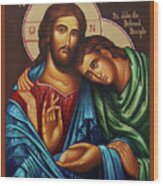 Christ With St. John Wood Print