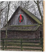 Christmas Barn Wood Print