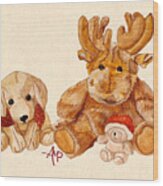 Christmas Buddies Ii Wood Print