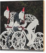 Christmas Cycling Dorking Surrey Uk Wood Print