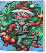 Christmas Elf Wood Print