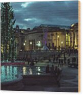 Christmas In Trafalgar Square, London 2 Wood Print