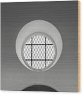 Church Window In Black And White Wood Print