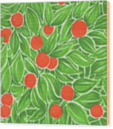 Citrus Pattern Wood Print