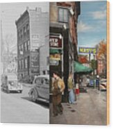 City - Amsterdam Ny - Downtown Amsterdam 1941- Side By Side Wood Print
