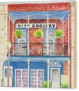 City Grocery Oxford Mississippi Wood Print