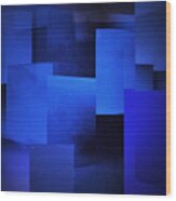 Night In The City Of Blues Wood Print