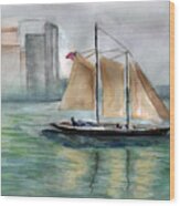 City Sail Wood Print