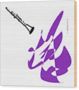 Clarinet In Purple Wood Print