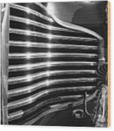 Classic Cars - 1941 Chevy Special Deluxe Business Coupe - Grille And Headlight - Black And White Wood Print
