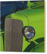 Classic Lime Green Car Wood Print