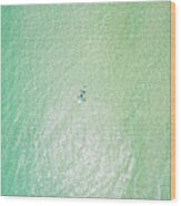 Clear Gulf Paddle Board Aerial Wood Print
