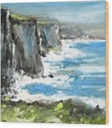 Paintings  Of Cliffs Of Moher County Clare Ireland Wood Print