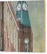 Clock Tower Downtown Statesville North Carolina Wood Print