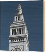 Clock Tower Of The Train Station In San Francisco Wood Print