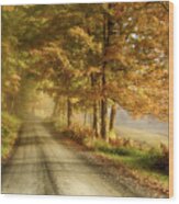 Cloudland Road In Vermont Wood Print