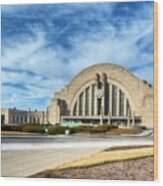 Clouds At Cincinnati's Union Terminal Wood Print