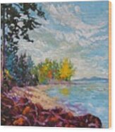 Coastal View Wood Print