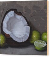 Coconut And Key Limes V Wood Print