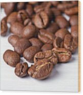 Coffee Beans Wood Print