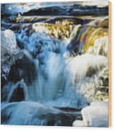 Cold Water Fall Wood Print