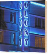 Colony Hotel On Ocean Drive 2 Wood Print