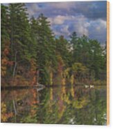 Color At Songo Pond Wood Print