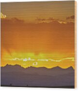 Colorado Rocky Mountains Golden September Sunset Sky Wood Print