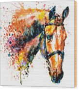 Colorful Horse Head Wood Print