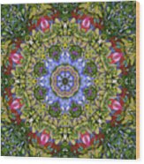 Colorful Kaleidoscope  Circle Wood Print