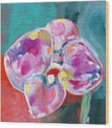 Colorful Orchid- Art By Linda Woods Wood Print