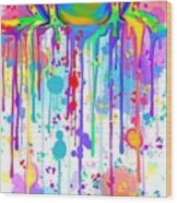 Colorful Painted Frog Wood Print