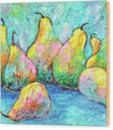 Colorful Pears Wood Print