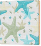 Colorful Starfish Wood Print