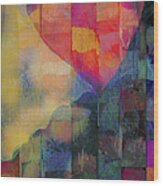 Colourful Abstract Valentine - Heart Afloat Wood Print